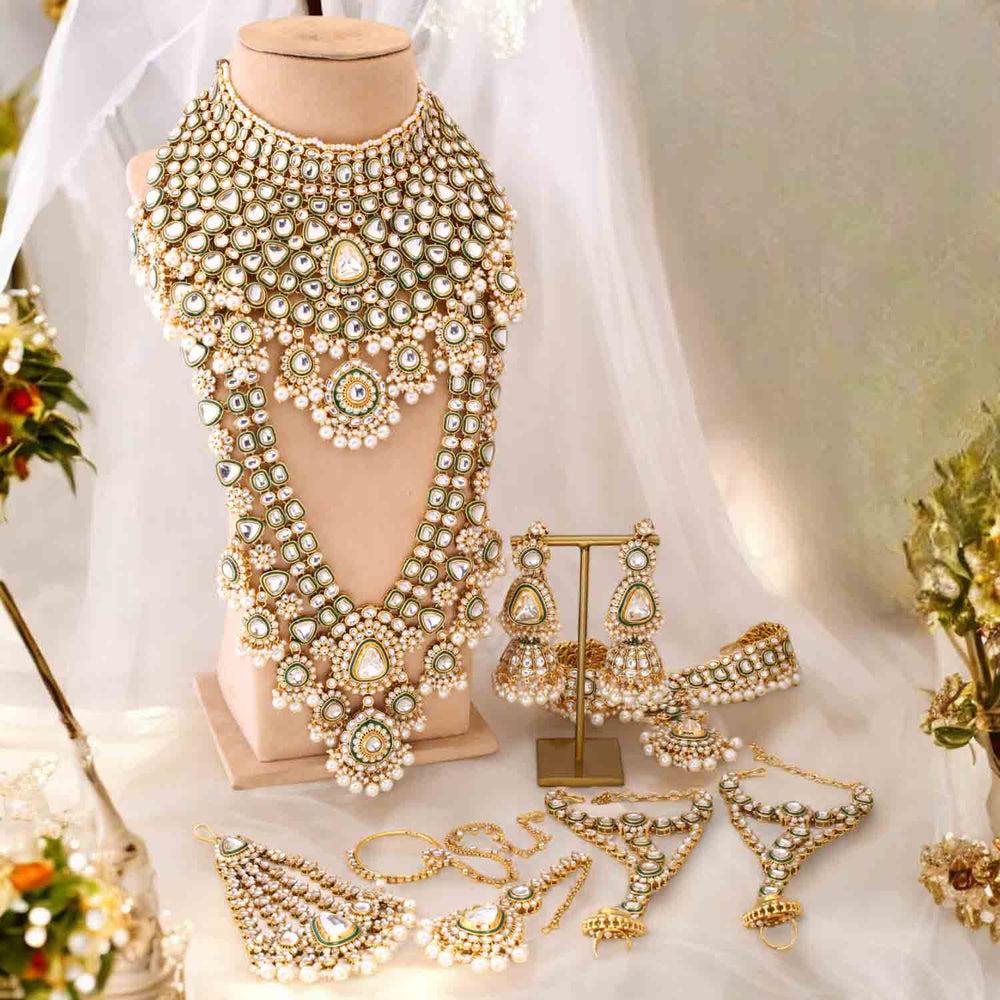 latest artificial jewellery for bridal look featuring heavy choker and layered necklace design