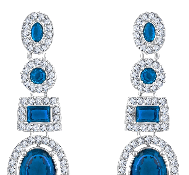 Alloy Silver Blue Jewel Set - Image 3