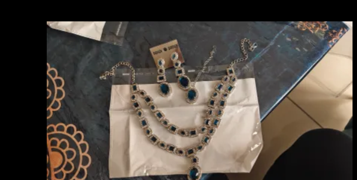 Alloy Silver Blue Jewel Set - Image 4