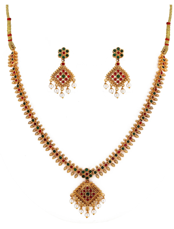 Zinc, Alloy Gold-plated Multicolor, Ruby Red Jewel Set - Image 3